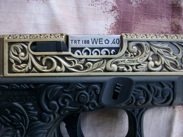 G17 - S17 Floral Pattern Ivory GBB Metal Slide by We