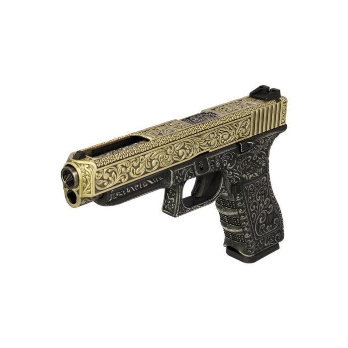G34 Classic Floral Pattern - Ivory - With UPC Pistol Display Case by We