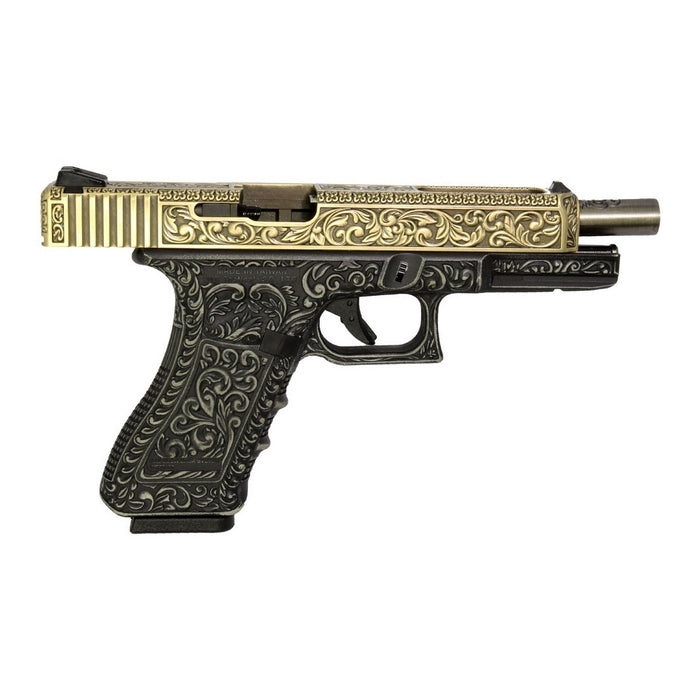 G34 Classic Floral Pattern - Ivory - With UPC Pistol Display Case by We