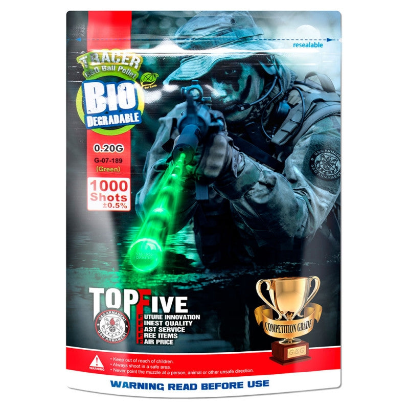 G&G Tracer BIO 0.20bb Green 2000pcs Bag G-07-189 by G&G