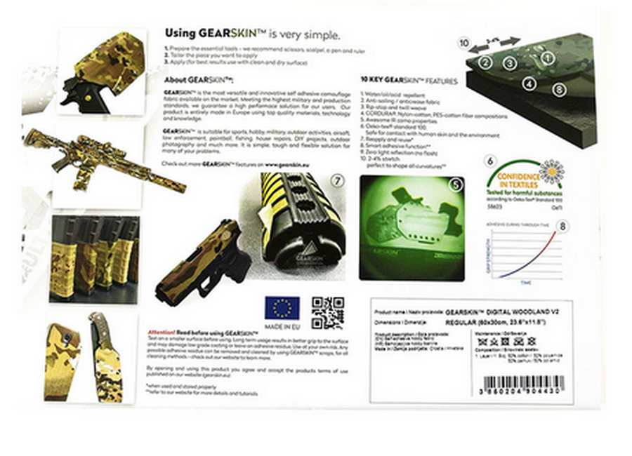 Gearskin Cropat Woodland V2 Self Adhesive Rip-Stop Protection