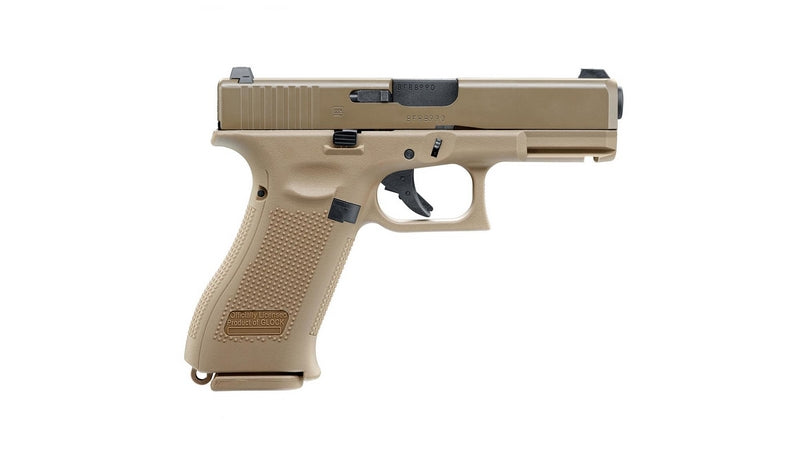 Glock 19X Coyote Tan GBB Metal Slide Scritte e Loghi Originali by Vfc x Umarex