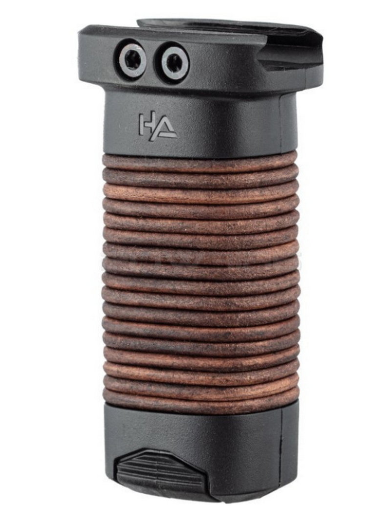 Hera Arms Brown Leather Vertical Forward Grip Handle HFGL 20mm. Rail by Hera Arms