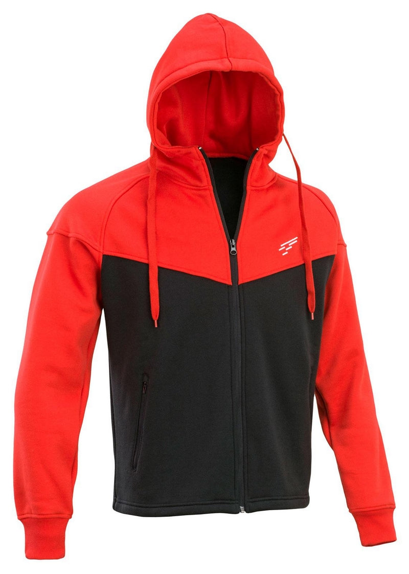 OFFERTE SPECIALI - SPECIAL OFFERS: Felpa Hoodie Zip Up Felpa con Cappuccio Zip Frontale Black & Red by Defcon 5