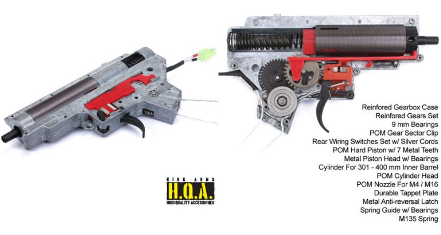 9mm. SP135-post. M4 Full Set Gear Box by King Arms