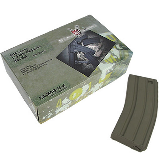 M4-M16 Kit 10 Caricatori Standard 120bb Colorazione OD by King Arms