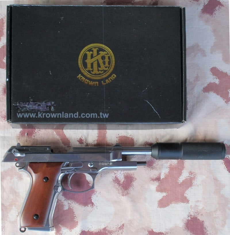 KLI M92 - KL92 Silver Chrome Cromata GBB Full Metal Guancette in Legno by Krown Land Ind