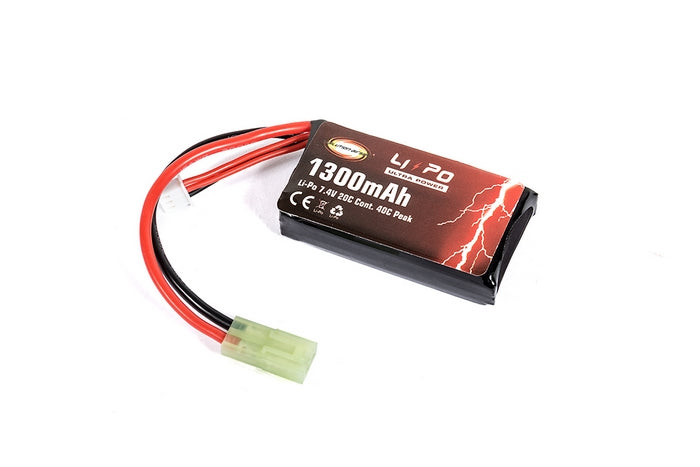 Li-Po 7.4V 1300mAh 20C - 40C POeak Ultra Power by Evolution Airsoft