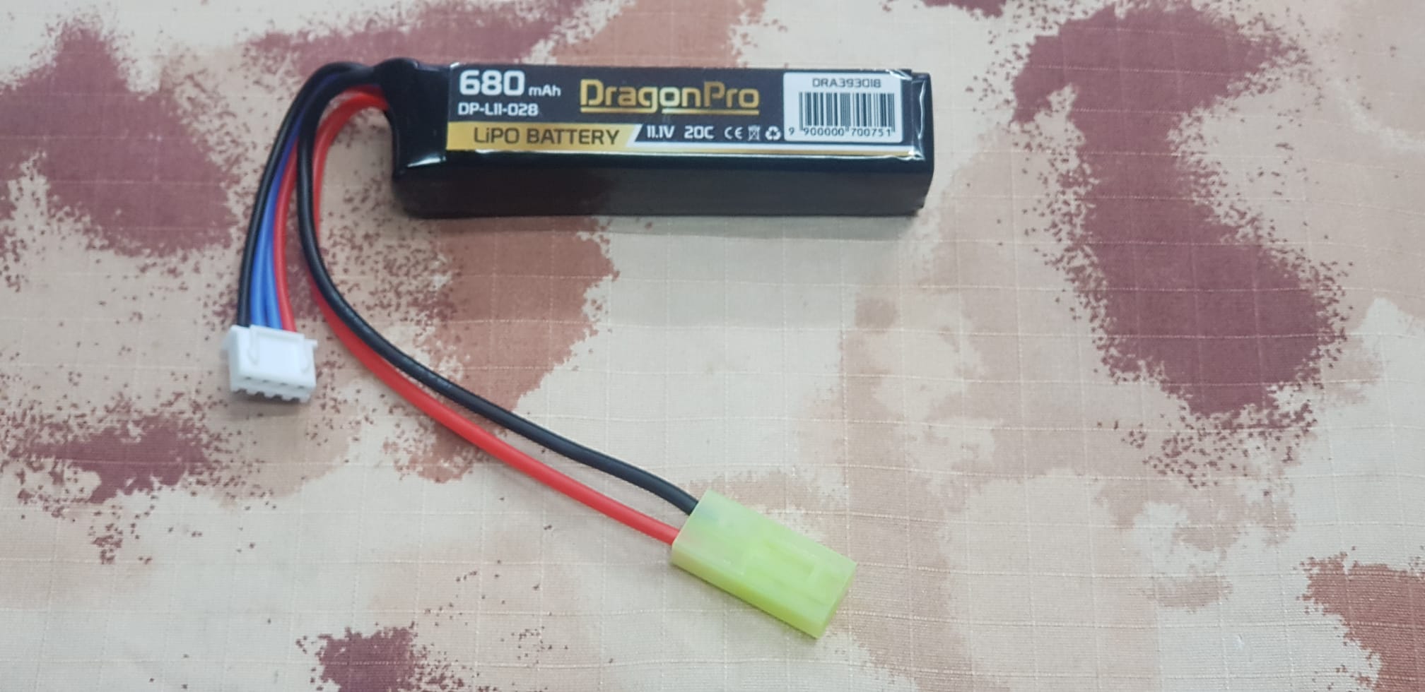 LiPo Batteria DP-L11-028 11.1V 680mAh 20C LiPo 74x17x18mm. by Dragonpro