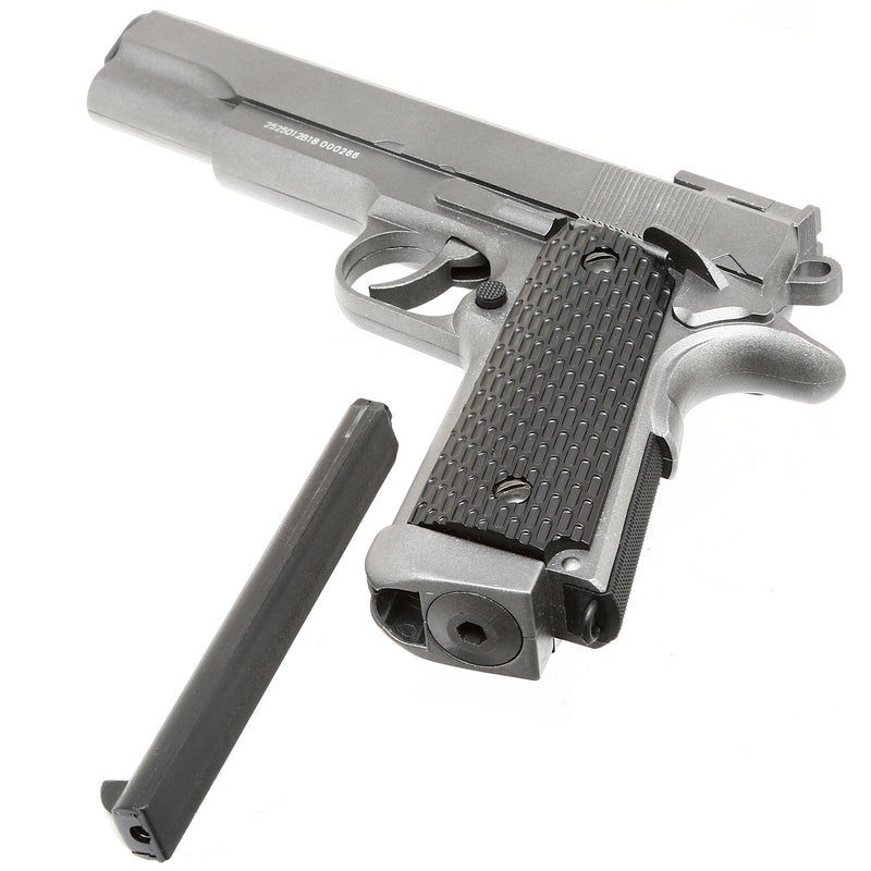 WELL M1911 Type1911 Type Combat Co2 NBB Full Metal Grey with Case by Well