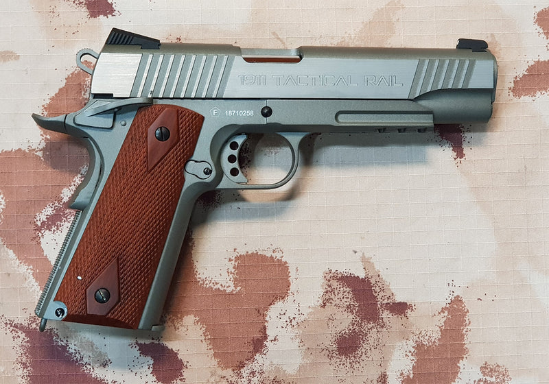 MILBRO 1911 Rail Stainless Version Co2 GBB Full Metal by Kwc