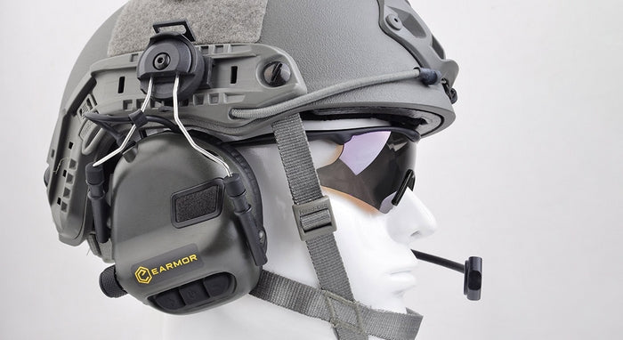 M32H Black Tactical Communication Hearing Protector for FAST MT Helmets by Opsmen
