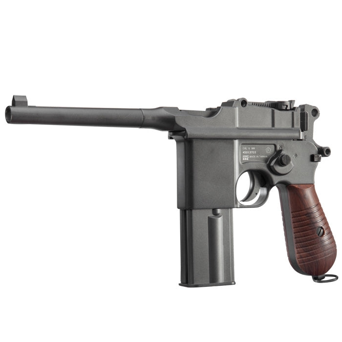 M712 Broomhandle Mauser C96 "Schnell Feuer Pistole" Co2 GBB Full Auto &  Full Metal by Kwc