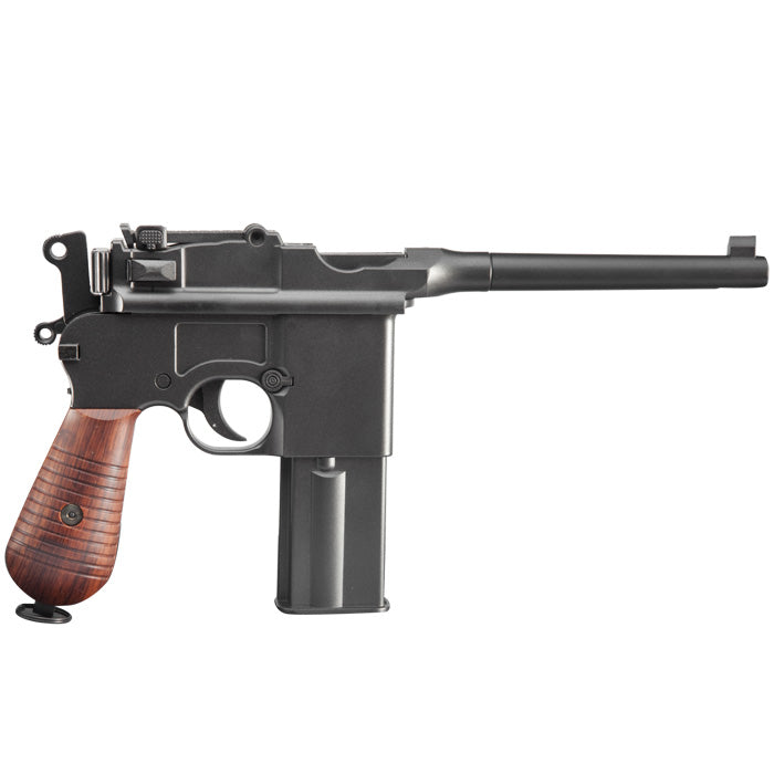 M712 Broomhandle Mauser C96 "Schnell Feuer Pistole" Co2 GBB Full Auto &  Full Metal by Kwc