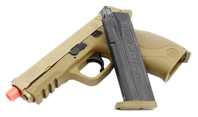 M&P 9 Smith & Wesson Tan Full Size Semi-Full Auto GBB Pistol by Cybergun