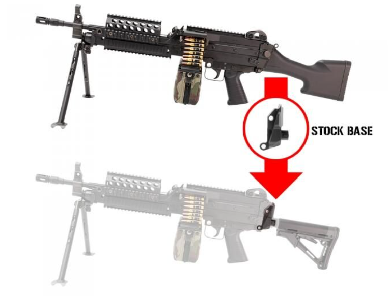 Marui MK46 MOD 0 > M4 Stock Base Adapter by Laylax