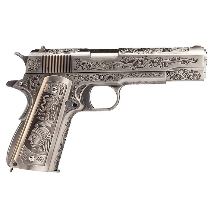 Mexico Druglord 1911A1 GBB Full Metal Satin Chrome Etched by We