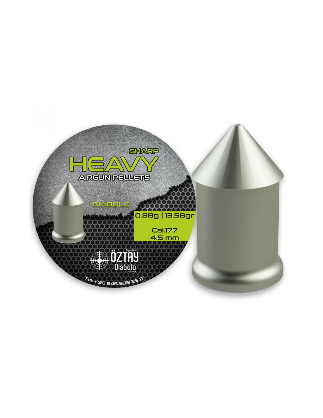 Oztay Piombini Sharp Heavy 0.88gr Cal.177 - 4.5mm 250pcs by Oztay Diabolo