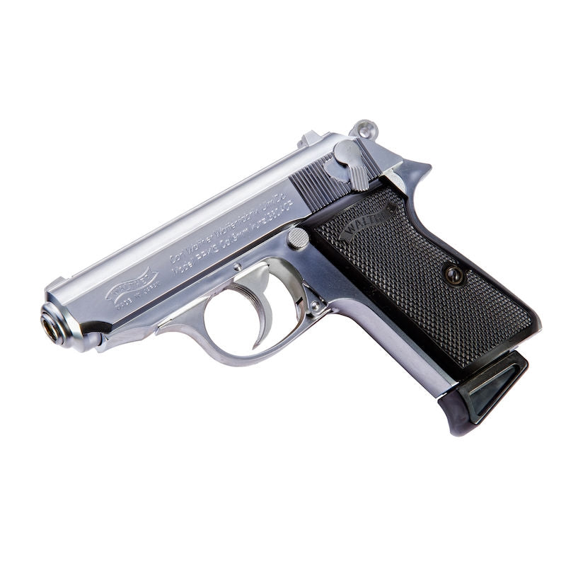PPK S Chrome Silver Version Scritte e Loghi Originali Walther GBB by Maruzen per Umarex
