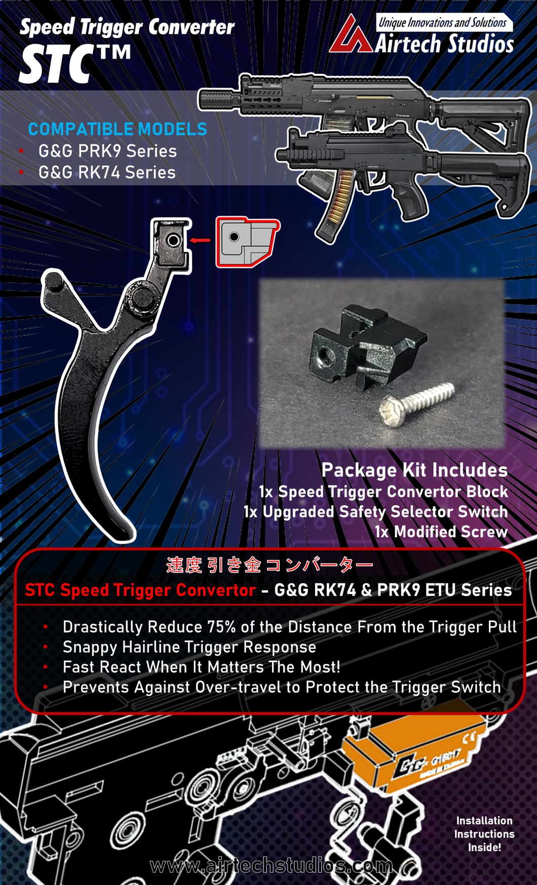 Airtech Studios G&G PRK9 and RK74 ETU - Mosfet STC Speed Trigger Convefrter by Airtech Studios