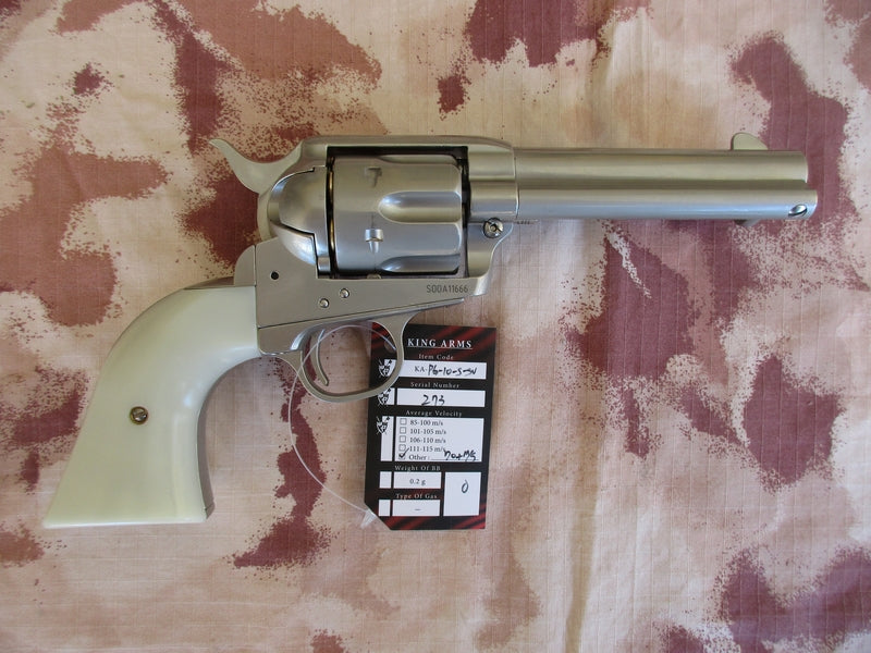 King Arms Peacemaker SAA .45 Revolver 4inch S - Silver Gas Action by King Arms