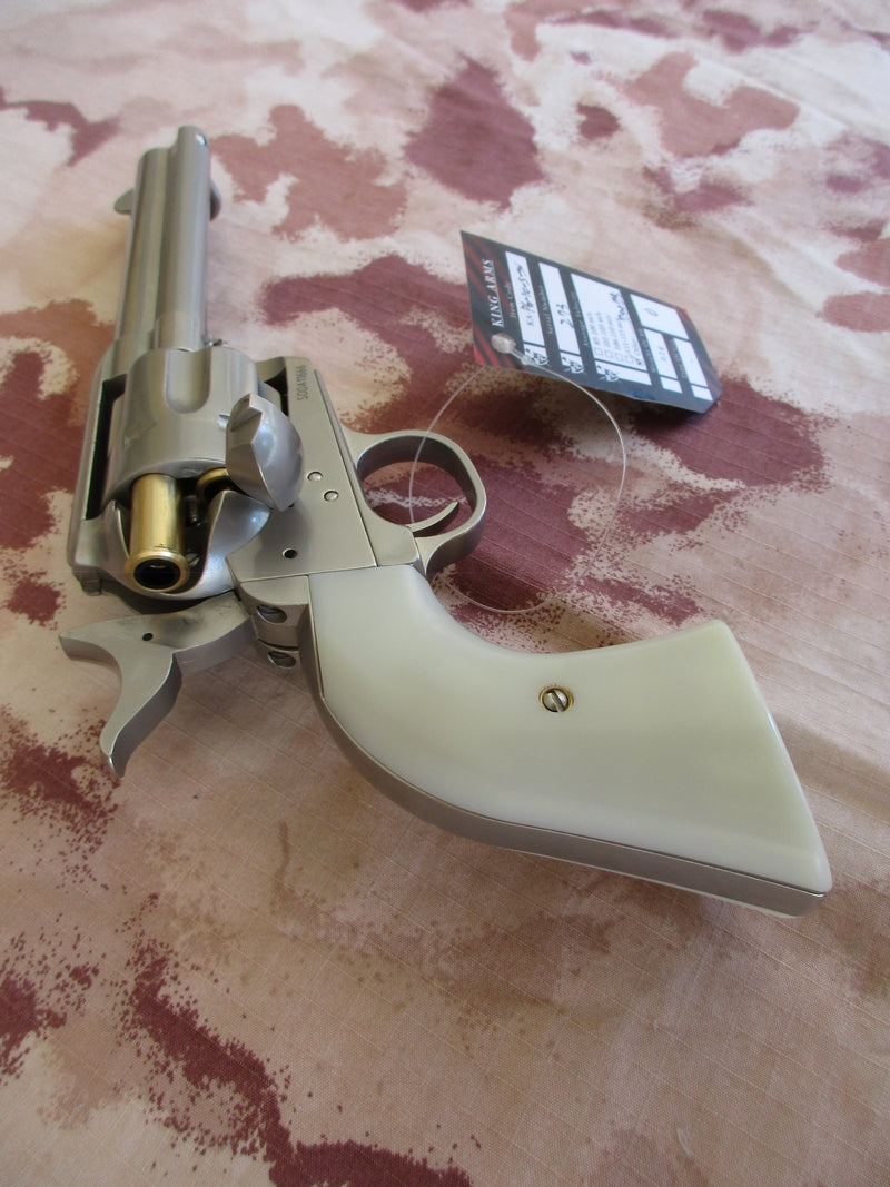 King Arms Peacemaker SAA .45 Revolver 4inch S - Silver Gas Action by King Arms