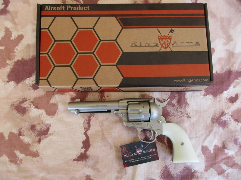 King Arms Peacemaker SAA .45 Revolver 4inch S - Silver Gas Action by King Arms