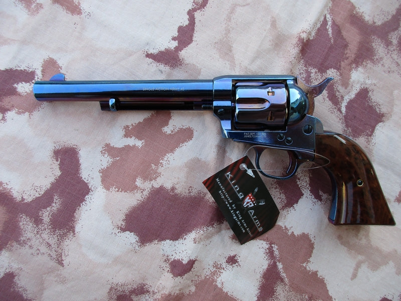 King Arms Peacemaker SAA .45 Revolver 6inch M - Chrome Burnished Cromo Brunita Gas Action by King Arms