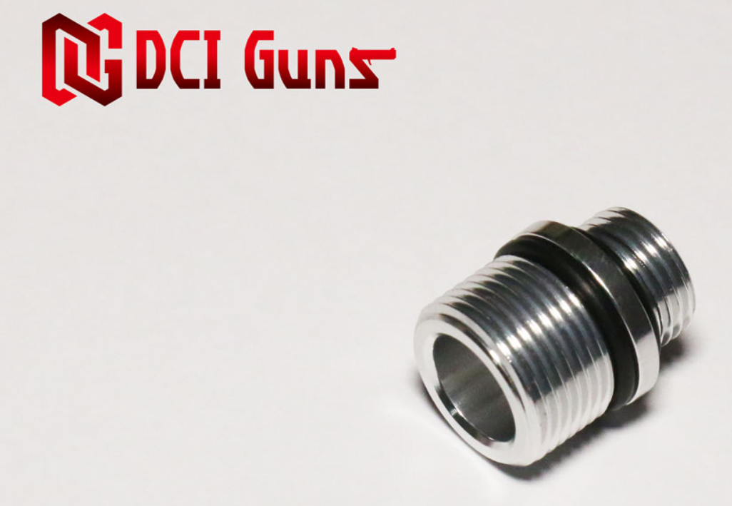 Pistol-Handgun SV Silver-Chrome Adaptor 11mm. CW to 14mm. CCW by DCI Guns