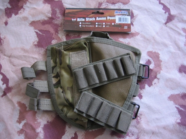 Poggia Guancia Rifle Stock Ammo Pouch MC Multicam by Modify Tech