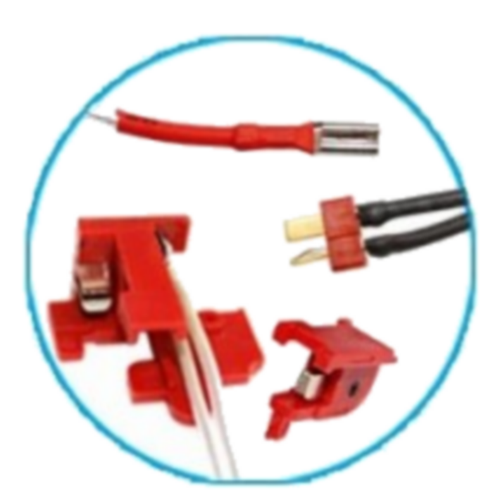 M4 - M16 SHS Contatti Grilletto Impianto Elettrico con Cavetteria Argentata e Connettore Deans T-Shape by SHS