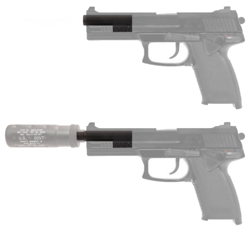 Socom MK23 2 Way Metal Outer Barrel SAS 14mm. CCW Threated Muzzle Nine Ball by Laylax