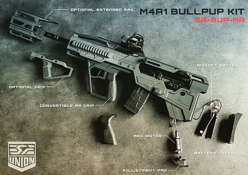AR M4A1 AEG Bullpup Kit by SRU Prototype Division Firearms