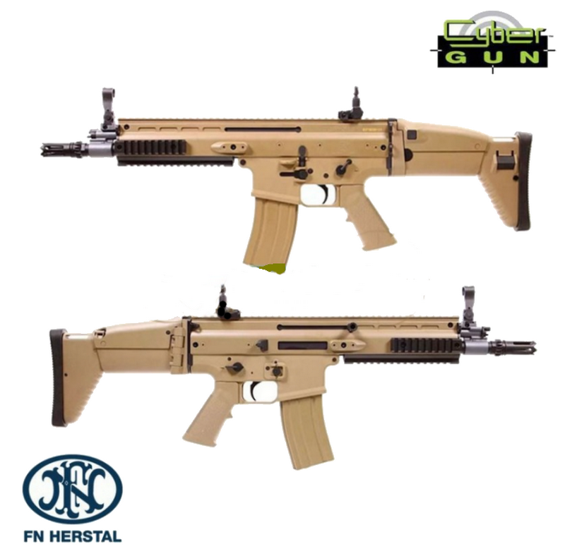 SCAR L FN Herstal Tan cal. 5,56 AEG Scritte Loghi Originali by Cybergun