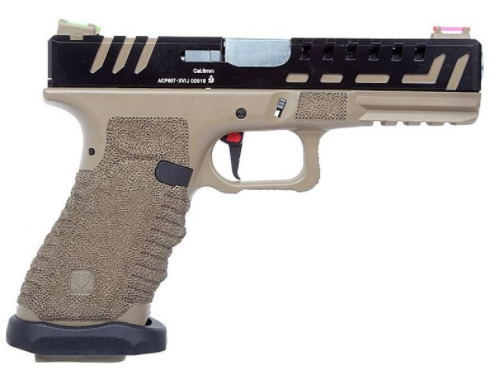 APS AC G17 Scorpion D-MOD Tan Dual Power Co2 GBB Full Metal by Aps