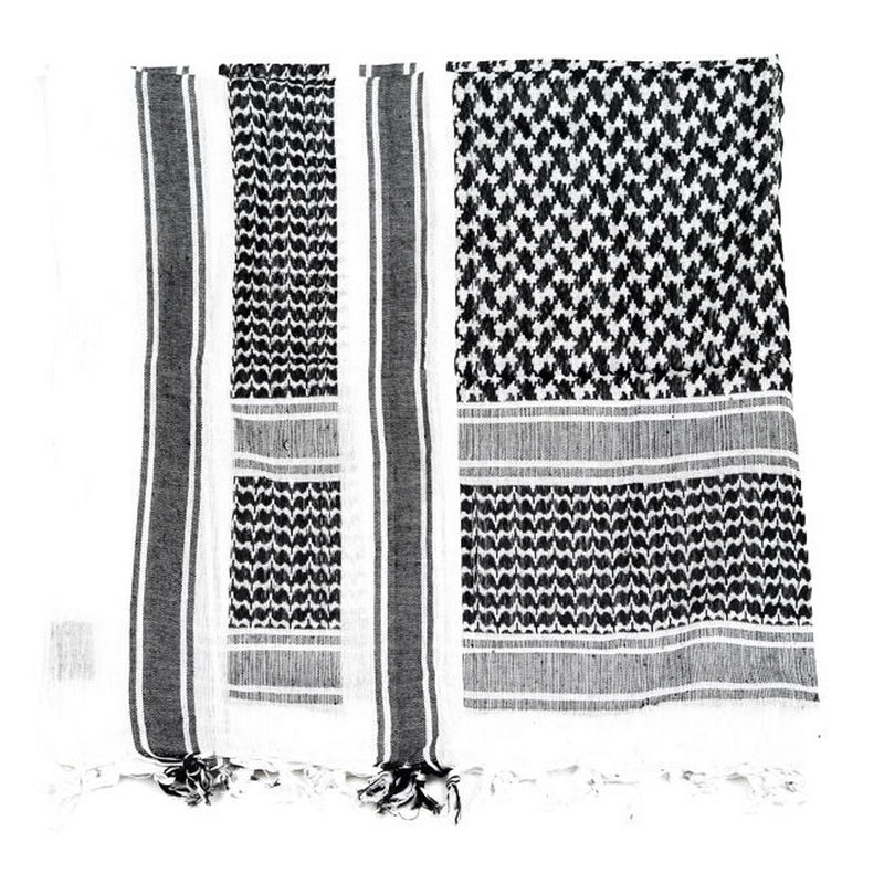 Shemagh White & Black Traditional Pattern 100% by PitchFork Systems