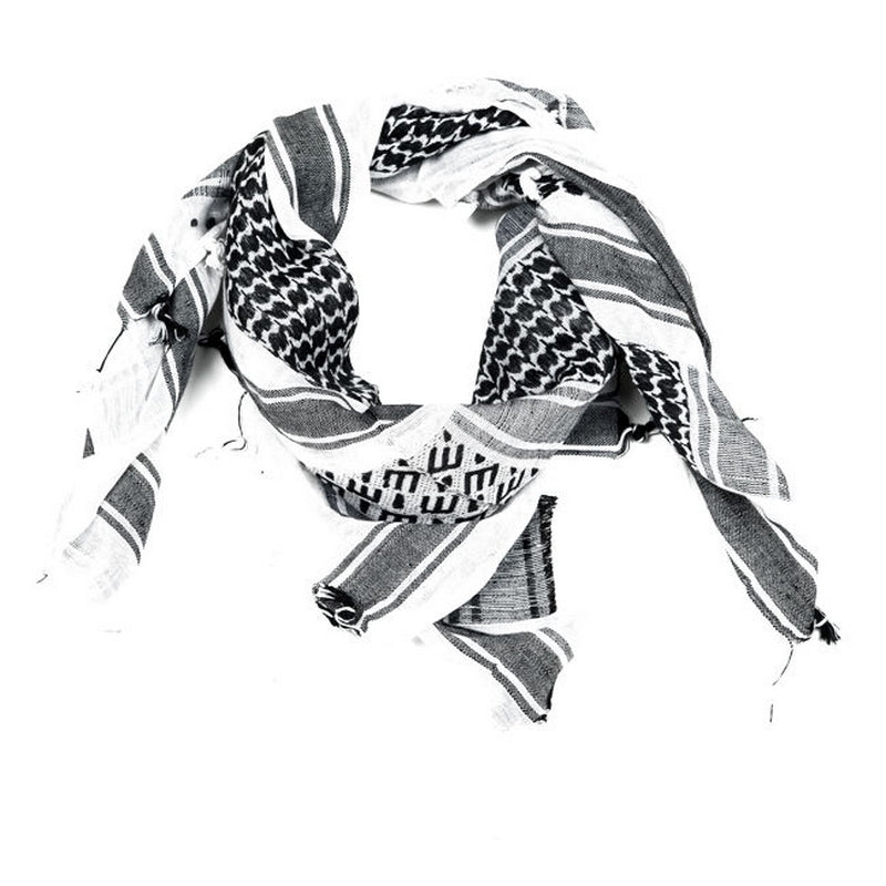 Shemagh White & Black PitchFork Trident Logo 100% by PitchFork Systems