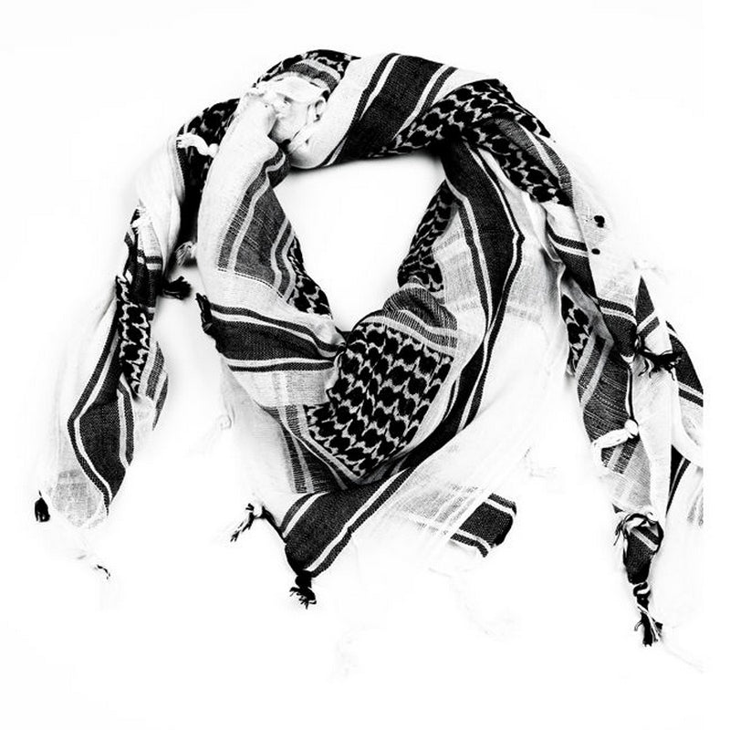 Shemagh White & Black Traditional Pattern 100% by PitchFork Systems