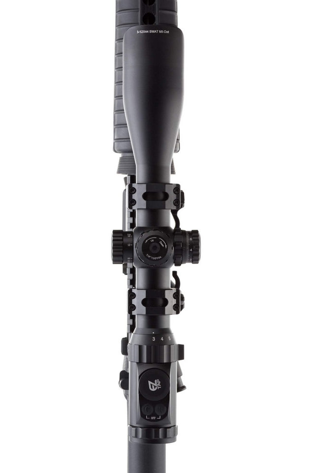 Swat 3-12x44 IE Scope W AO Mil-dot 36 Colors EZ-TAP + MS Rings