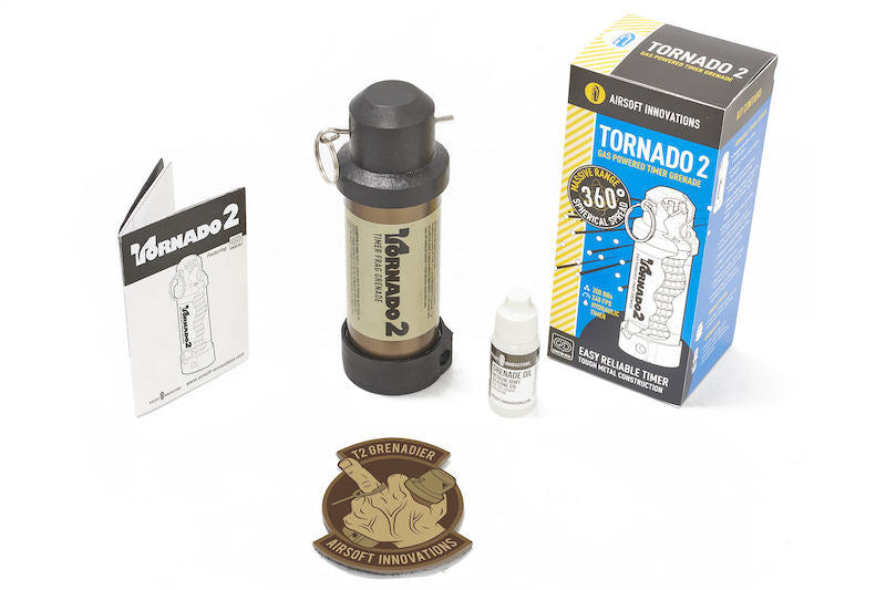 Tornado 2 FDE Timer Frag Grenade by Airsoft Innovations