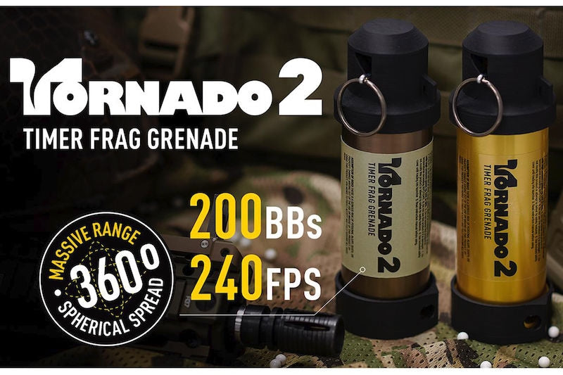 Tornado 2 FDE Timer Frag Grenade by Airsoft Innovations