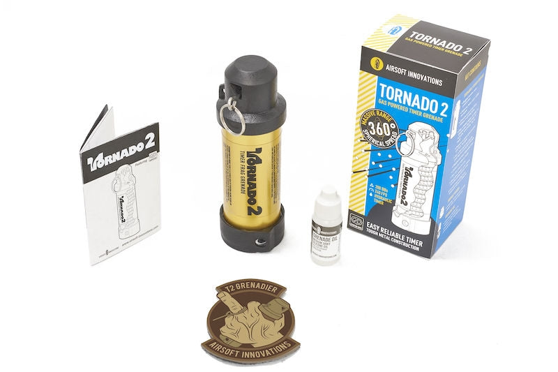 Tornado 2 GOLD Timer Frag Grenade by Airsoft Innovations