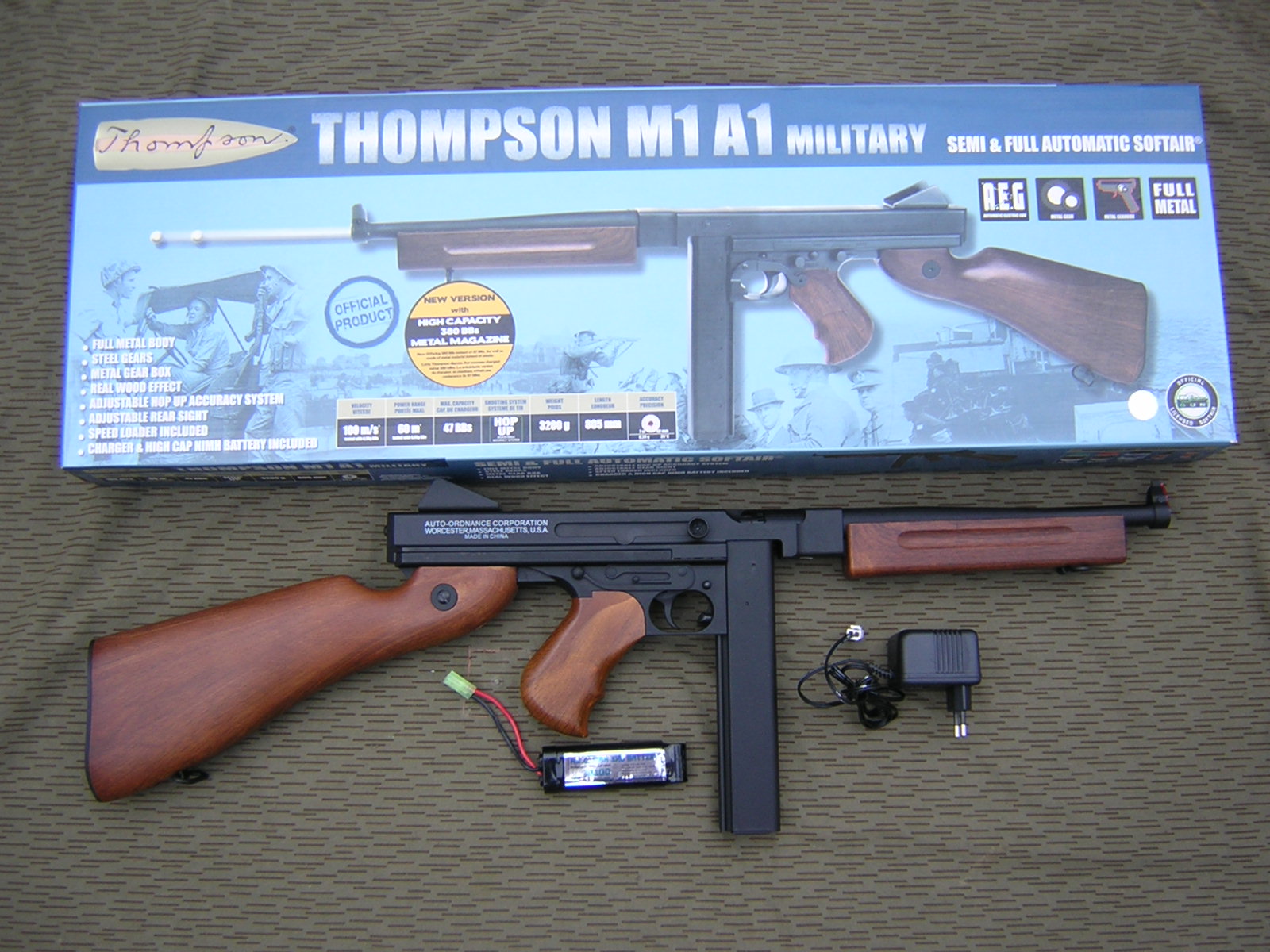 Thompson M1A1 Scritte e Loghi Orinali Full Metal AEG by Cybergun