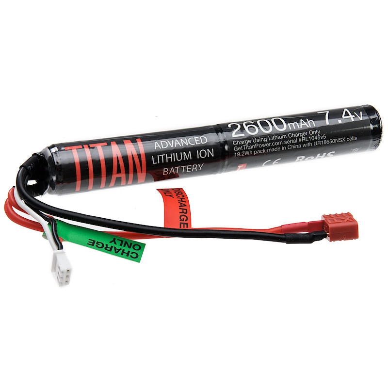 Titan Power Battery Lithium Ion 7.4v 2600mAh Stick Deans by Titan Airsoft
