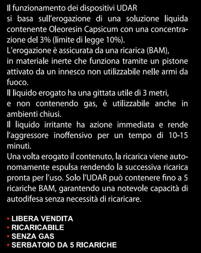 Autodifesa Udar-M2 Sostituto Bamer Libera Vendita