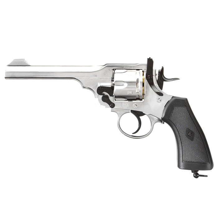 Webley MKVI .455 Service Revolver 1915 Chrome Co2 Full Metal Scritte e Loghi Originali by Gun Heaven